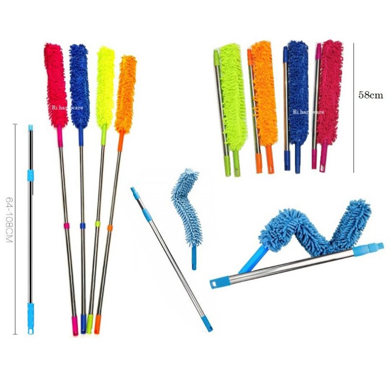 Microfiber Duster Cleaner stainless steel Handle Flexible Washable ...
