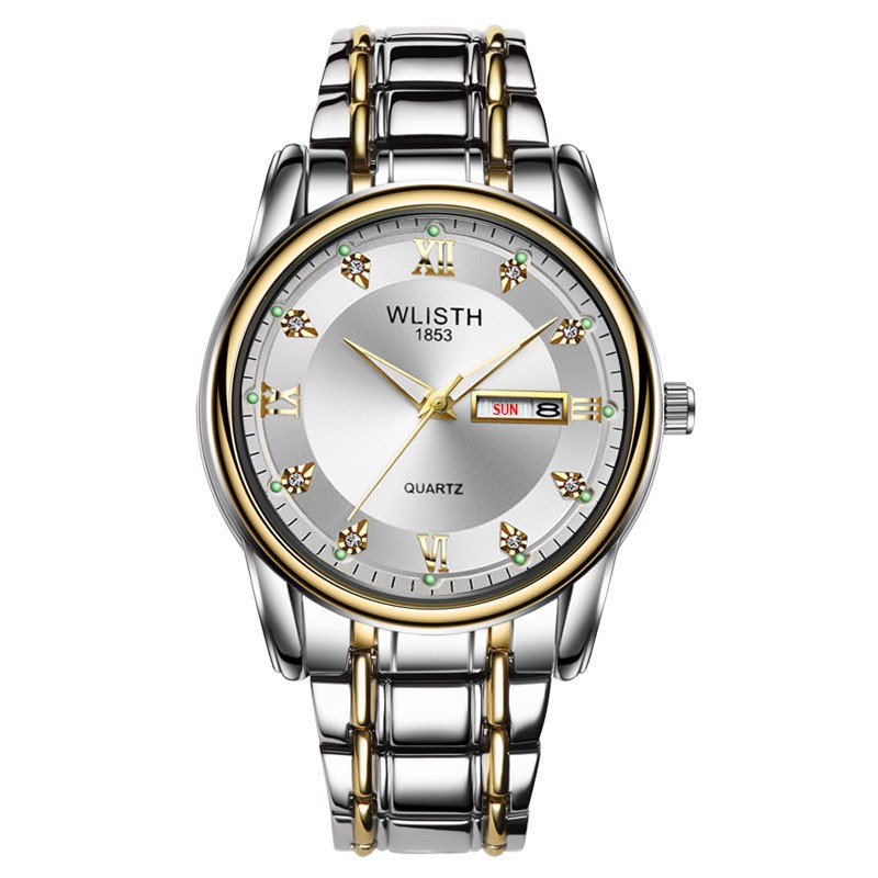 WLISTH Brand Original Men Business Watch Stainless Steel Waterproof Double Calendar Luminous Mens Classic Quartz Watch Men Watch Watch for Men Relo for Men Shopee Philippines