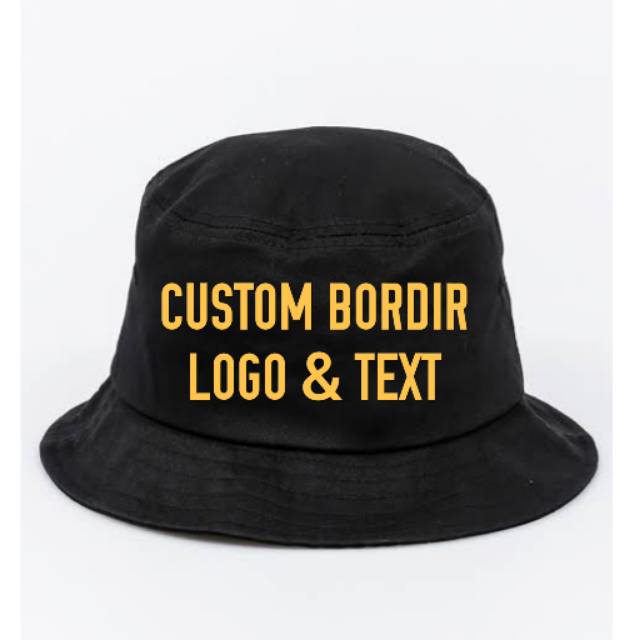 Bucket Hat Embroidery Custom Logo Text Picture School Writing Polo Cap ...