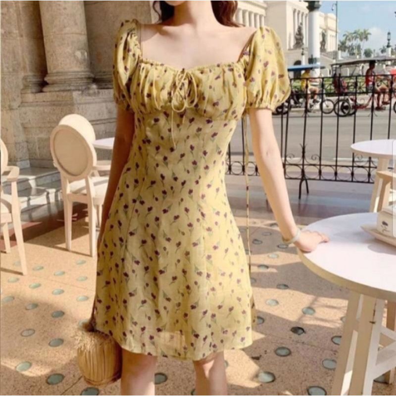 Floral shop dress shopee