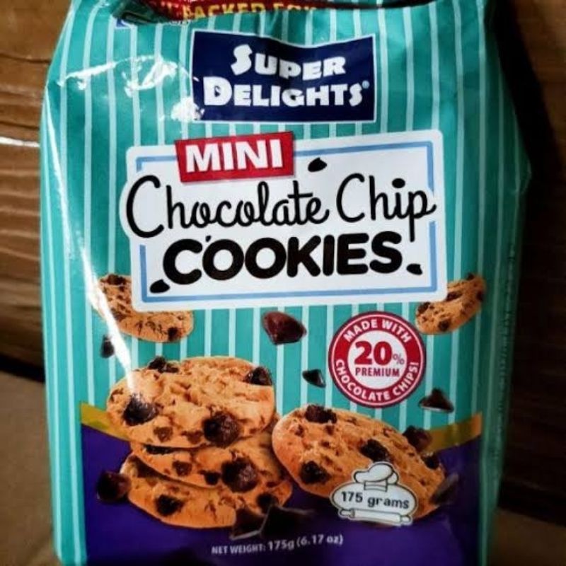 SUPER DELIGHT MINI CHOCOLATE CHIP COOKIES 175 GRAMS | Shopee Philippines