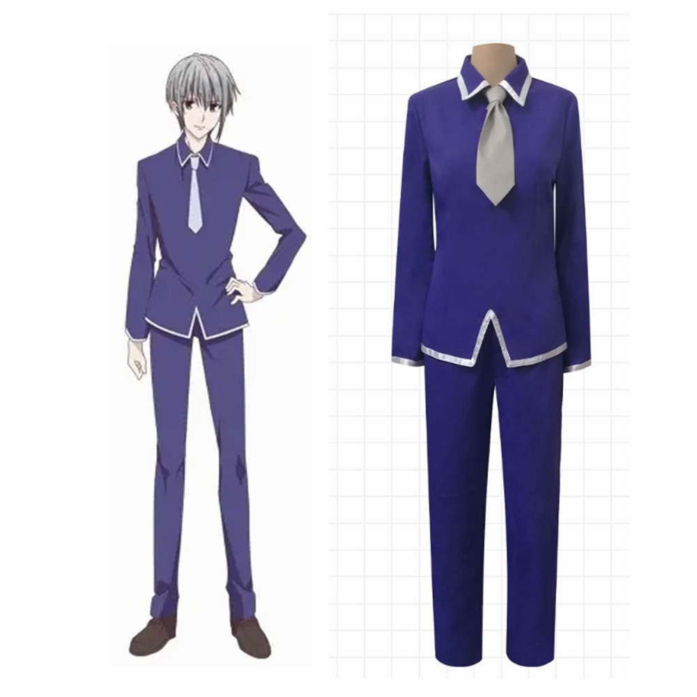 Unisex Anime Cos Fruits Basket Souma Kyo Cosplay Costumes Outfit