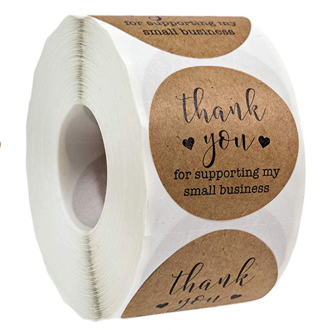 Round Kraft Paper Thank You for Supporting My Small Business Stickers ...