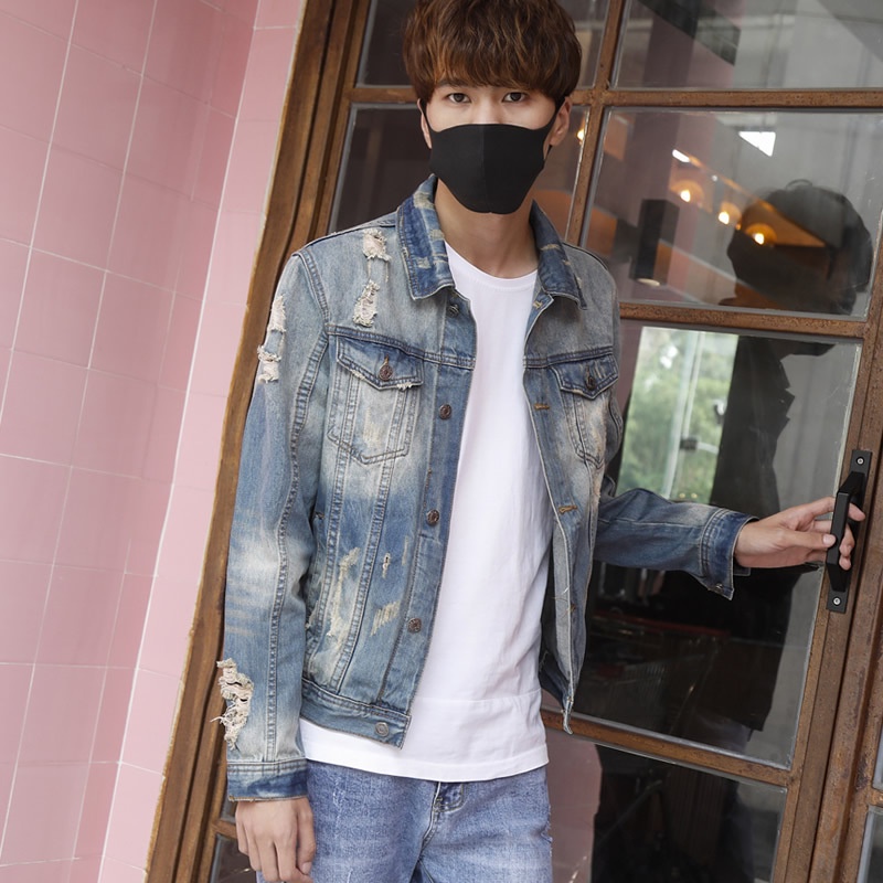 Loose denim jacket on sale men