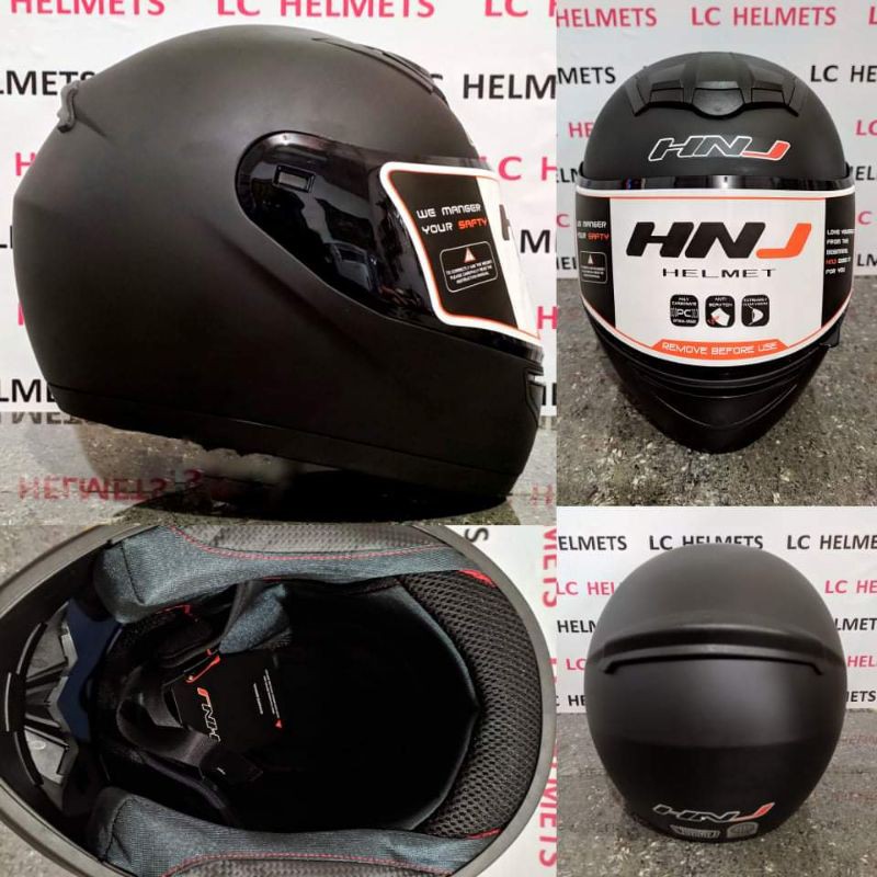 Hnj matte cheap black helmet