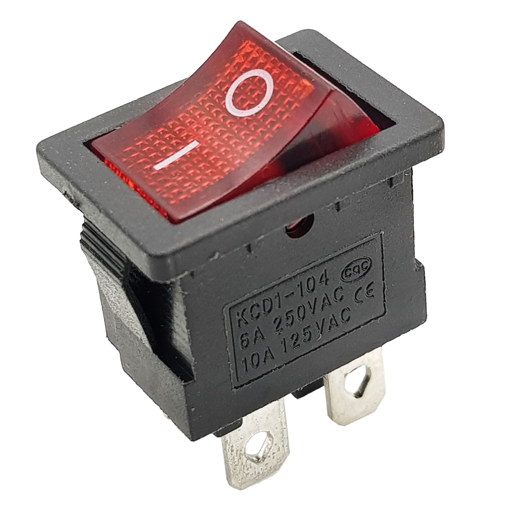 Seesaw Switch 6a 250v Kcd1-104r (red) 