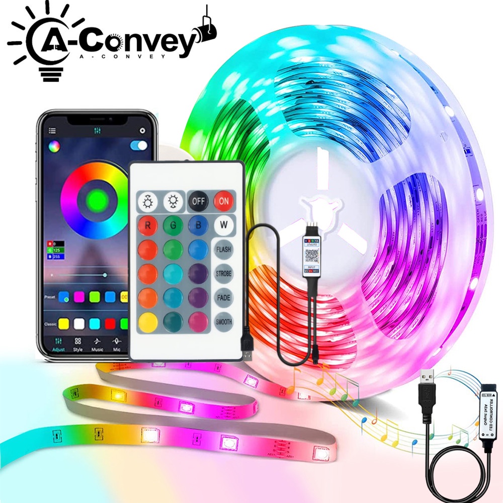 LED Strip Lights RGB 5050 2835 5V USB Bluetooth Flexible Lamp Tape ...