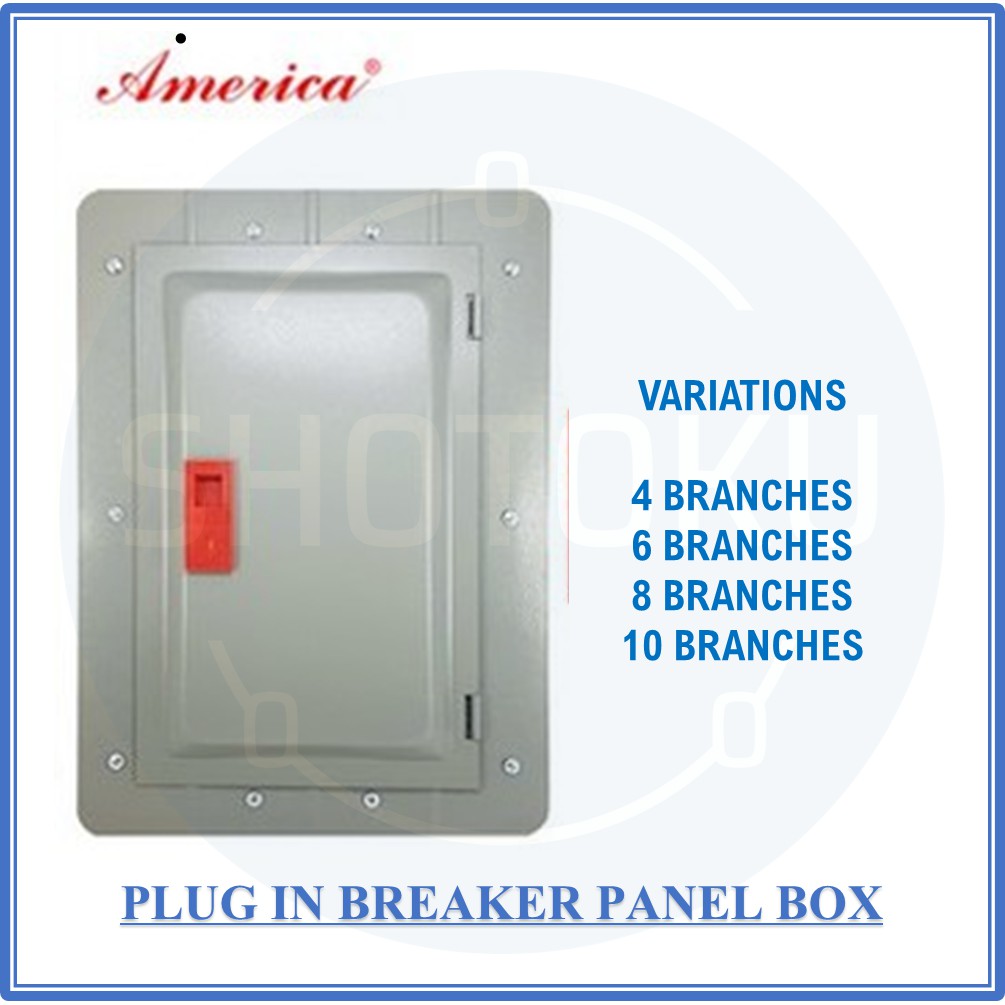 AMERICA PLUG IN BREAKER PANEL BOX ( 4, 6, 8, 10 Branches) | Shopee ...