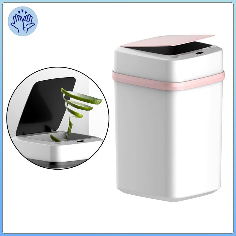 Rectangular Plastic Kitchen Waste Rubbish Trash can Bins no Touch