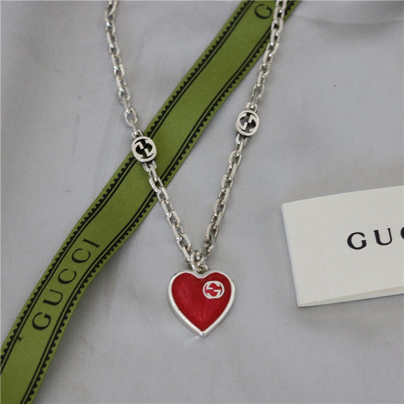 Gucci red on sale heart necklace