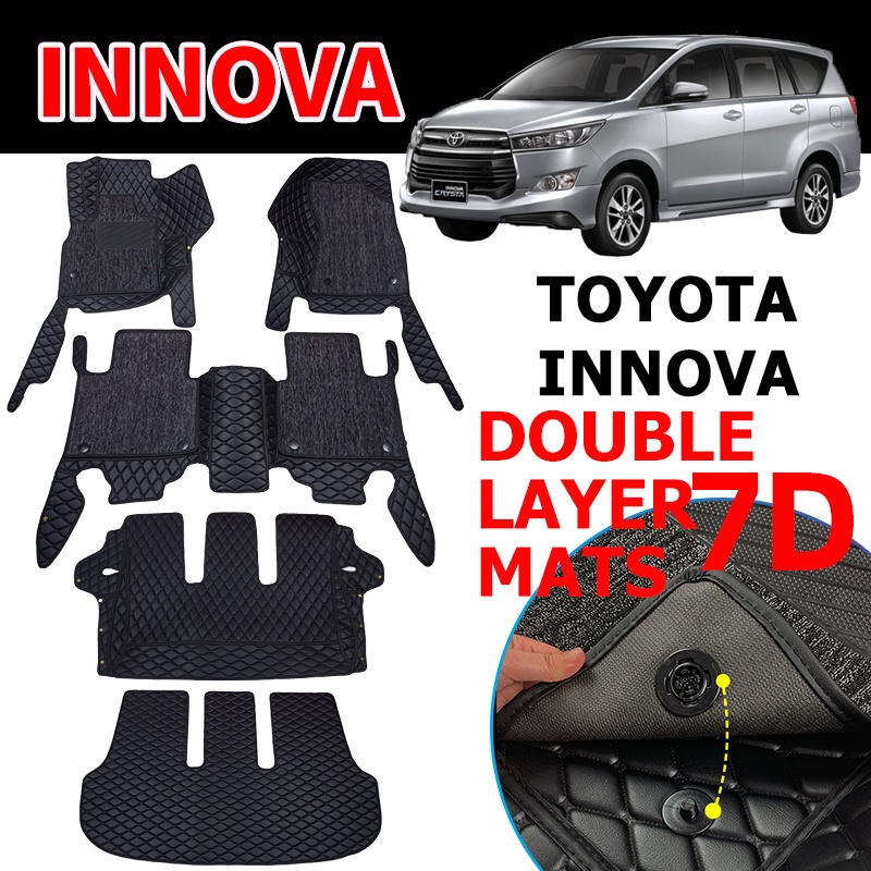 20042024 Toyota Innova Matting 7D Double Layer Car Floor Mats Deep Dish coil Mat For Innova V G