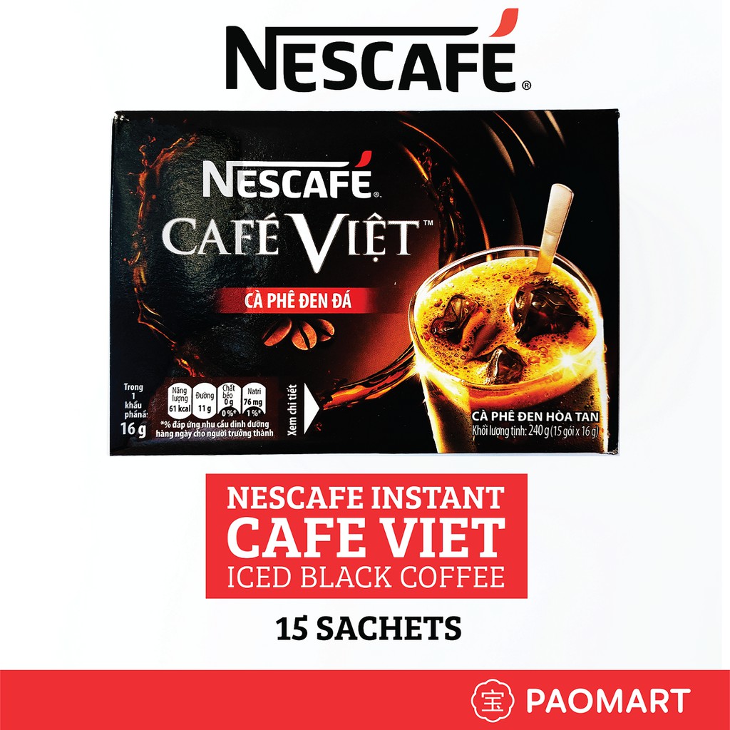 Nescafe Cafe Viet Instant Iced Black Coffee from Vietnam 240g 15 sachets x 16g Shopee