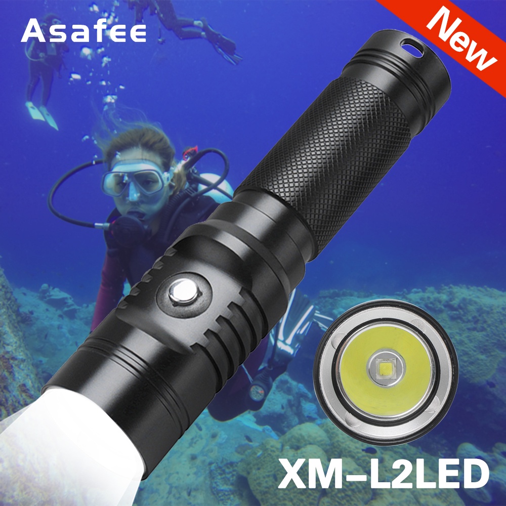 Asafee Xm-L2 Led Flashlight Torch Underwater 60M Diving Lamp 3 Modes ...