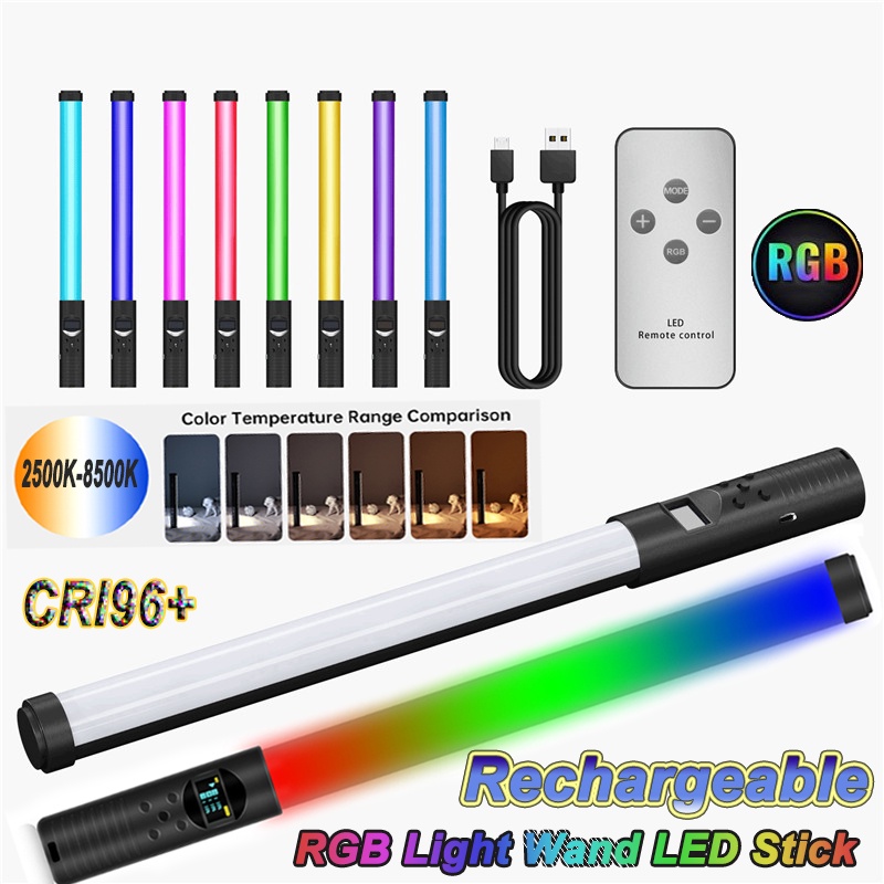 【konouyo】RGB Colorful Light Wand LED Stick Handheld Rechargeable