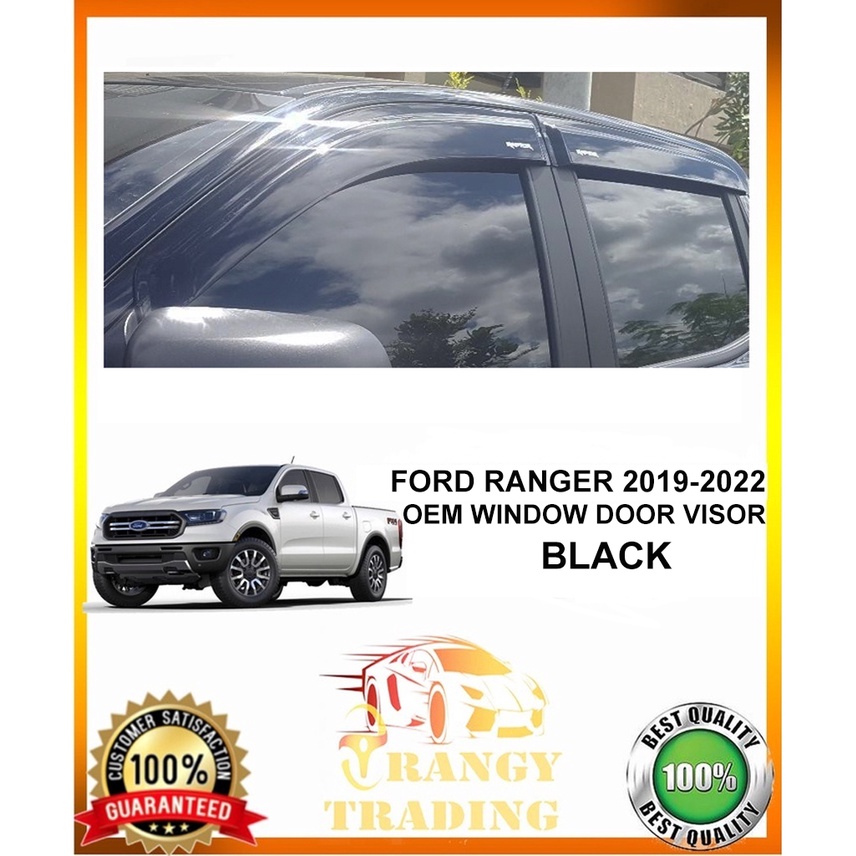 Ford Ranger RAPTOR 2018 to 2022 INJECTION TYPE Window Door Rain Visor ...