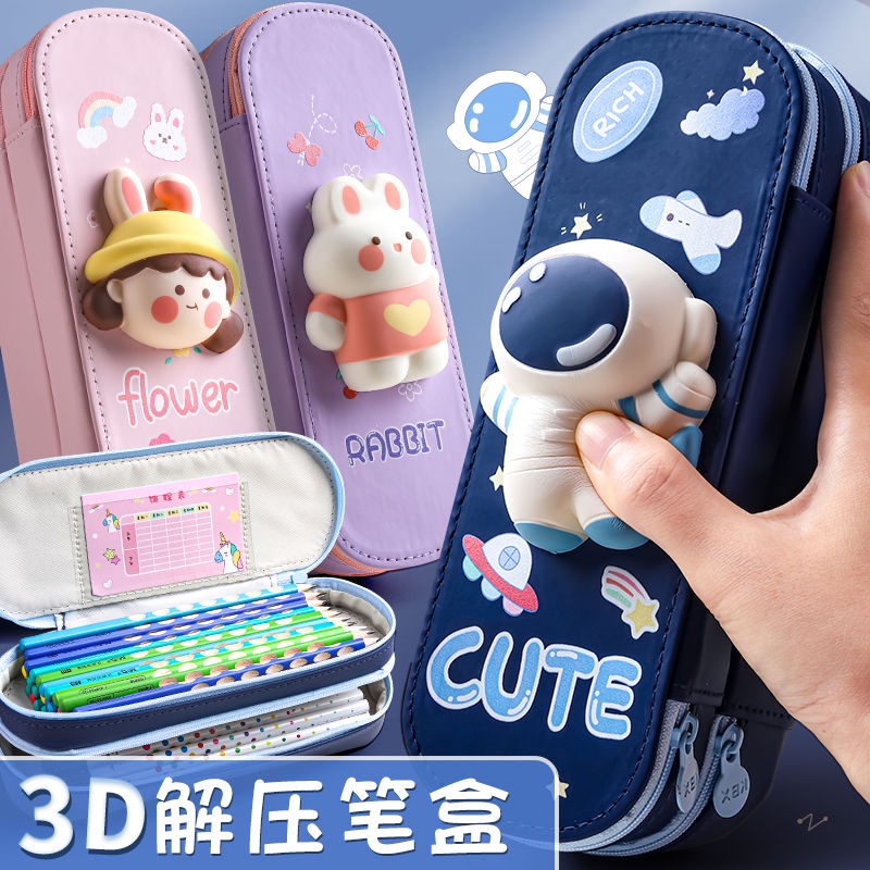 Fringoo 3-Compartment Pencil Case For Kids | School Stationery Holder