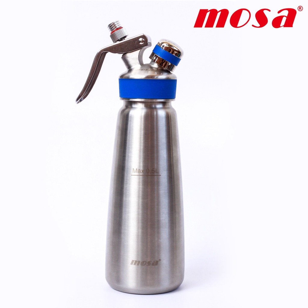MOSA Cream Whipper 0 5L Stainless Brushed Finish Blue Band Shopee 