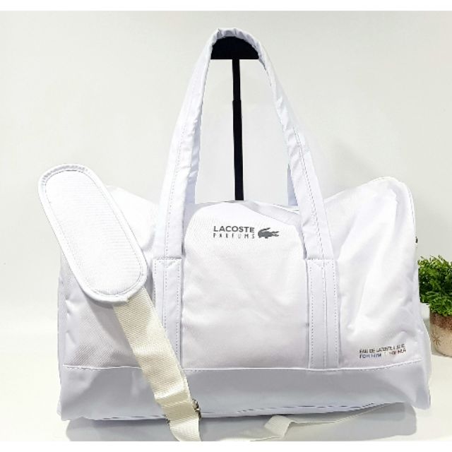 Lacoste duffle bag white new arrivals