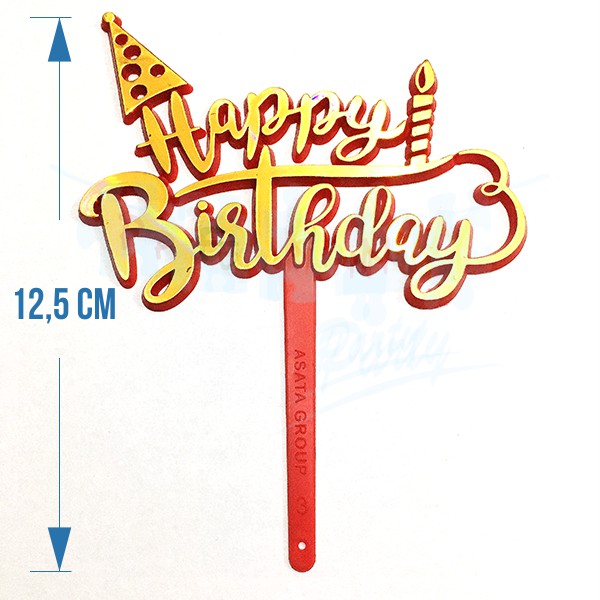 MERAH BIRTHDAY Cake Topper / Topper HAPPY BIRTHDAY Red Hat Wholesale ...