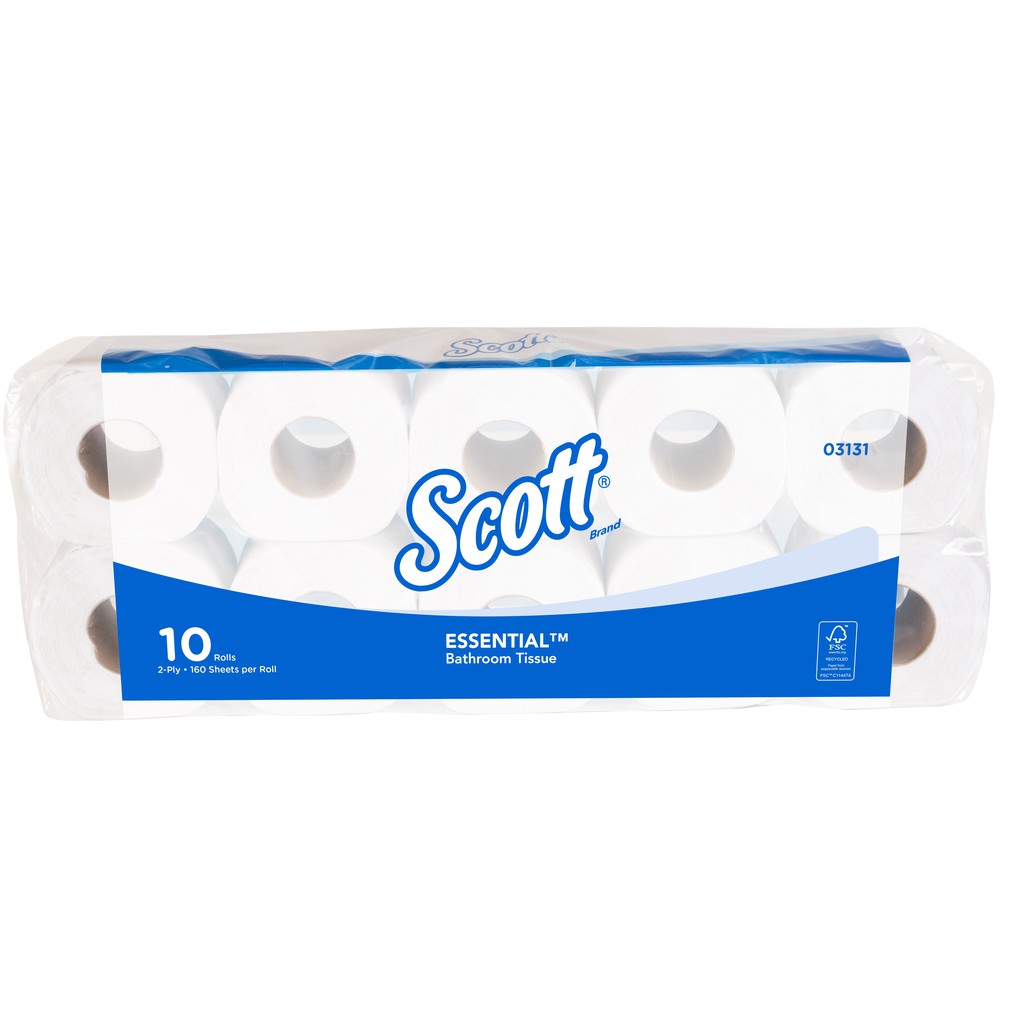 Scott Essential Standard Roll Toilet Tissue 2 Ply 03131 - White (10 ...
