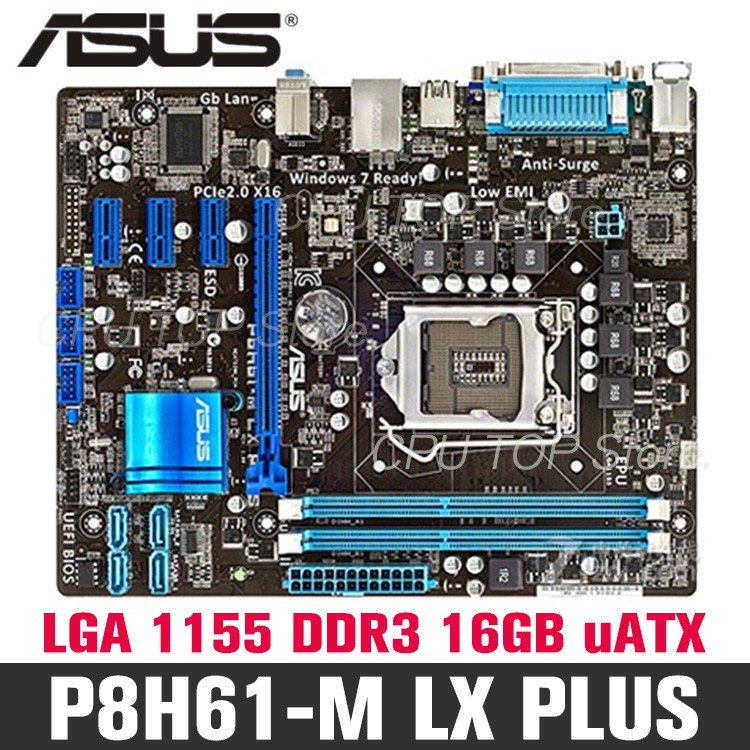 ⚡️ Asus P8H61-M LX PLUS Desktop Motherboard P8 H61 PC Socket LGA  1155 uATX DDR3 DVI 16GB Used