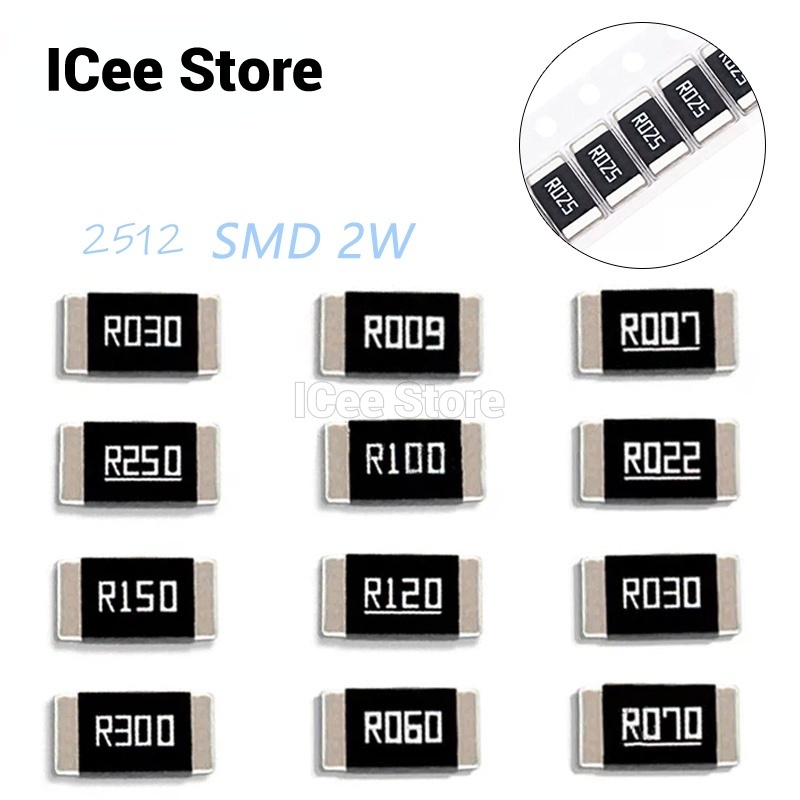 10Pcs 2512 Alloy Resistors 2W 1% SMD Resistor R001 R002 R003 R004 R008 ...