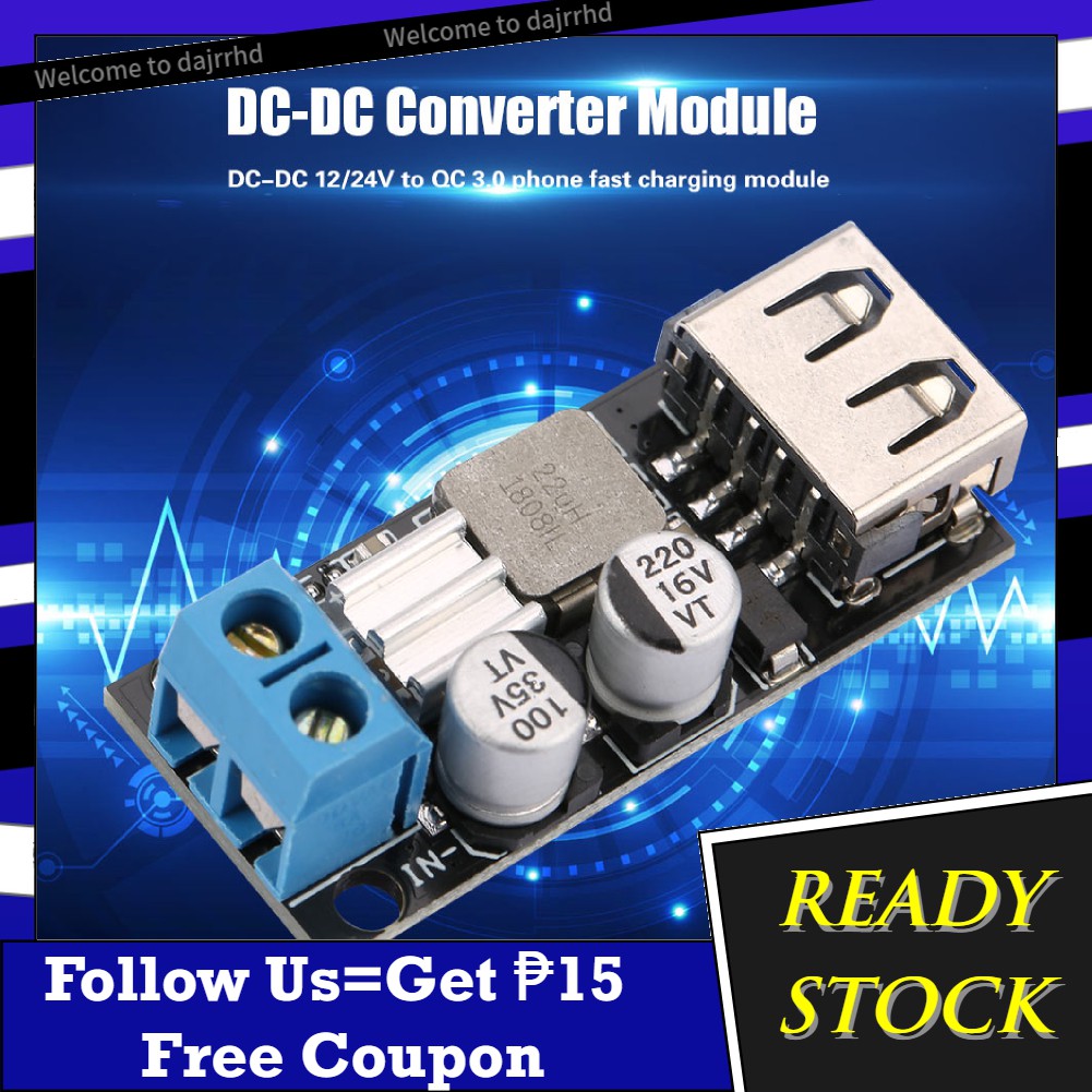 Convertitore di tensione step down usb ricarica rapida qc3.0 da 6v-32v a 5v