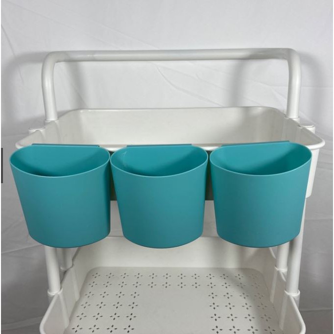 Yali #1008 3Pcs/Set Half Circle Hanging Storage Bucket Plastic Container  for Kitchen Cart Trolley