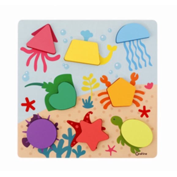 Under the Sea Shape Sorter Form Board Geometric Puzzle Occupational