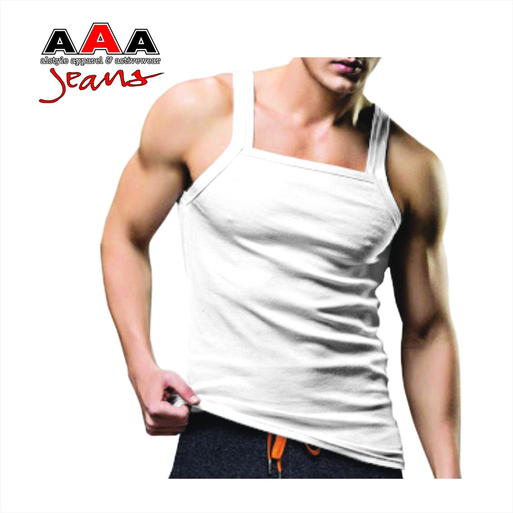 Sando Square Neck Top Tank Adult ( White ) | Shopee Philippines