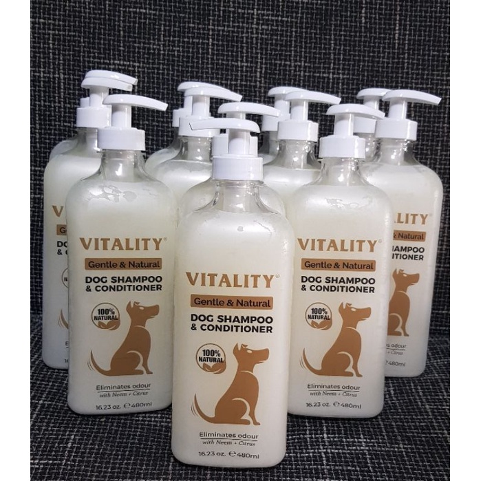 VITALITY Gentle & Natural DOG SHAMPOO &CONDITIONER 480ML Shopee