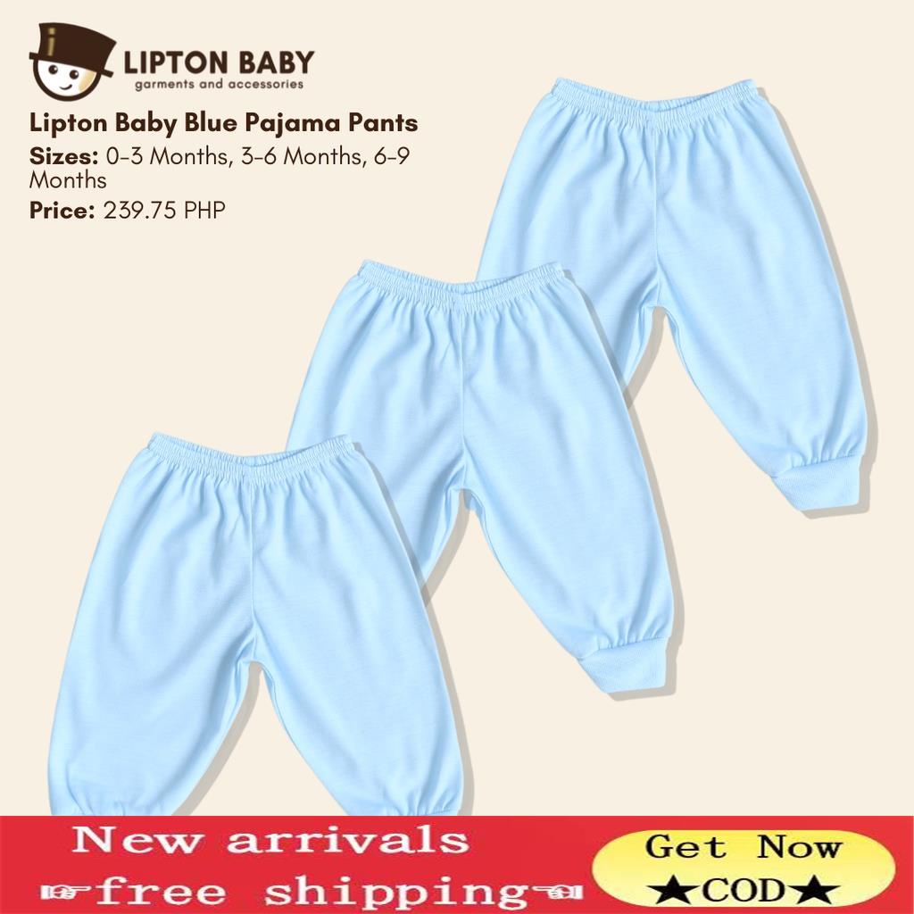 COD fast shipping Lipton Baby Blue Pajama Pants (Set of 3) Shopee