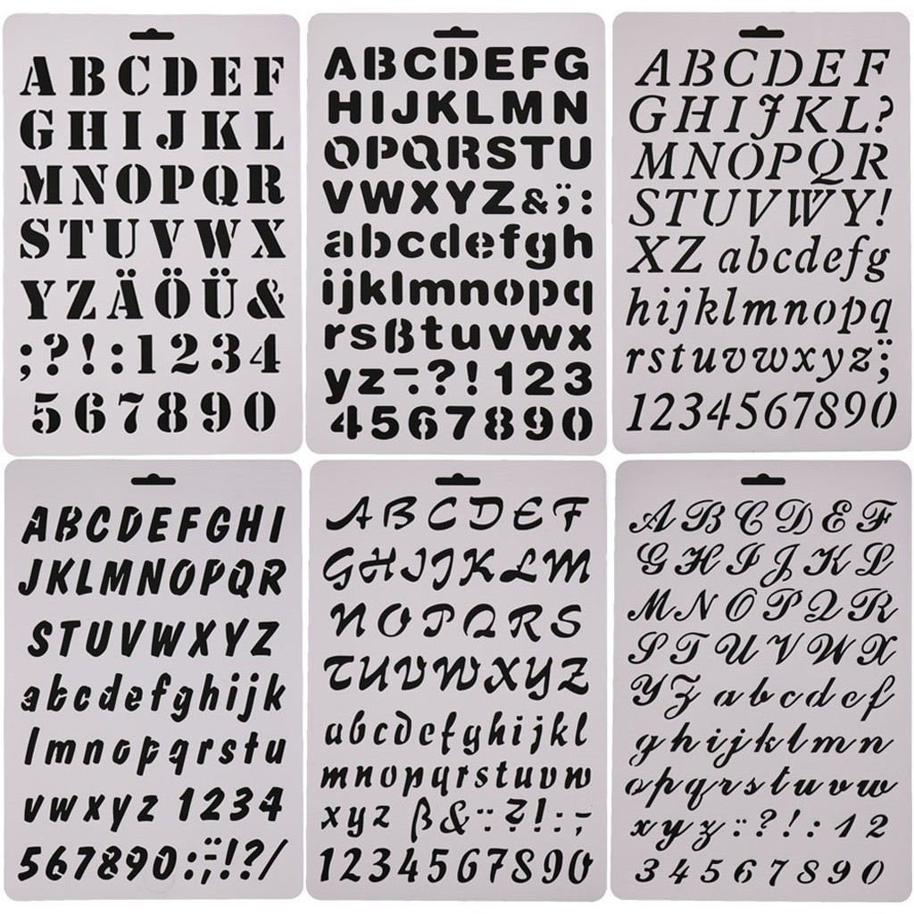 6 alphanumeric painting stencil DIY hand account template set | Shopee ...