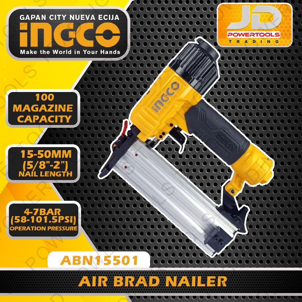 Ingco ABN15501 Air Brad Nailer Gun 1550mm Ga18 Shopee Philippines