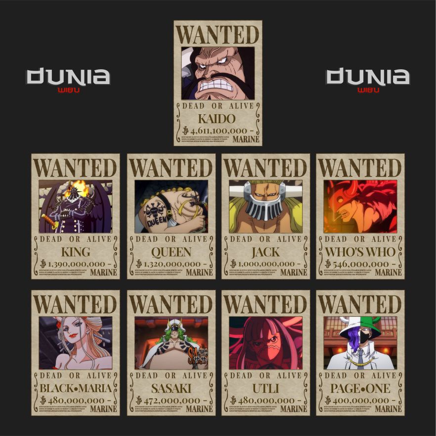 Buronan Poster One piece FULL Kru KAIDO - HD Picture - Size A3+ / A4 ...