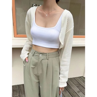 Angelcity NEW Tie Front Knit Cardigan Crop Top Korean Style CAR