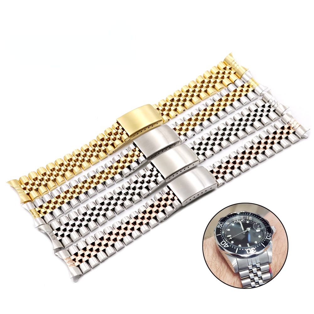 Cinturino Orologio Jubilee In Acciaio Inox &ndash; Larghezze 18/19/20/22mm &ndash; Universale Vintage