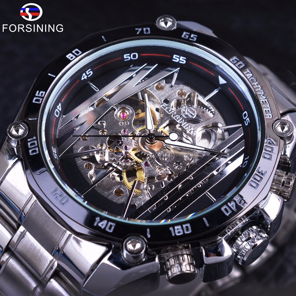 Forsining Men Watch Top Brand Automatic Mechanical Skeleton Waterproof  Sport Watches GMT997