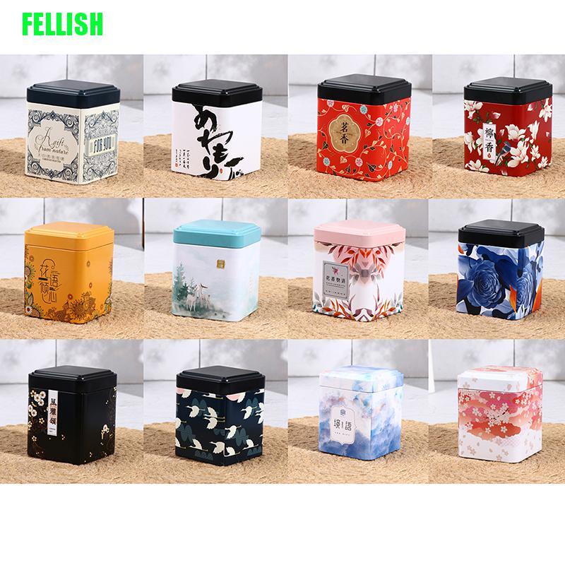 [FEL] Tea Sealed Box Kitchen Storage Container Jar Tin Square Can Candy ...