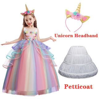 Girl Rainbow Unicorn Dress