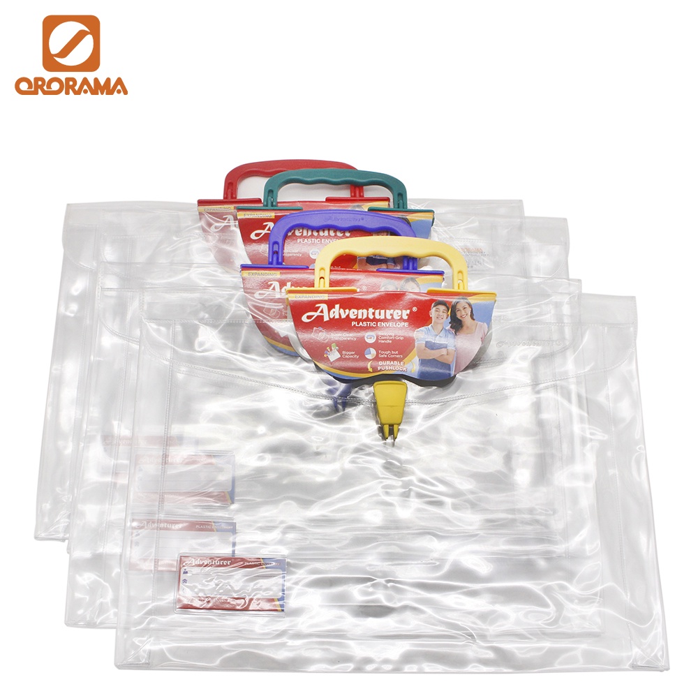 Adventurer Plastic Transparent Expanded Envelope Long with Push Lock