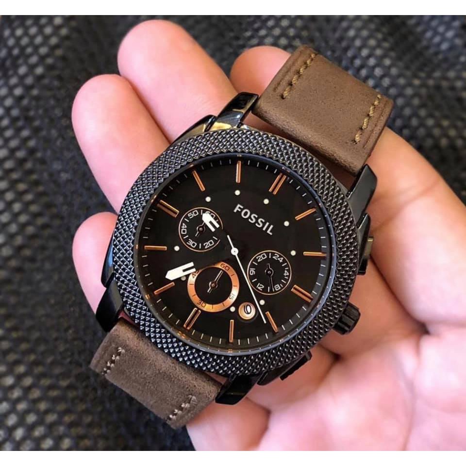 FOSSIL MACHINE CHRONOGRAPH Leather Watch WjEJ Shopee Philippines