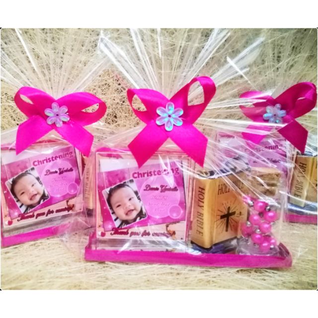 Baptismal souvenirs christening giveaway mini rosary mini bible