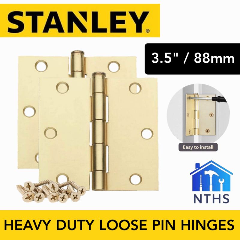 STANLEY HEAVY DUTY LOOSE PIN HINGES 3.5 Inches 88mm 3 1/2 inches