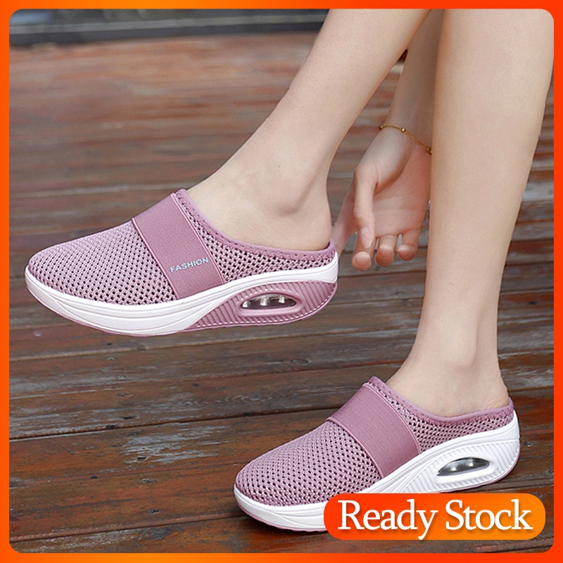 Women Air Cushion Slip-On Walking Shoes Orthopedic Diabetic Walking ...