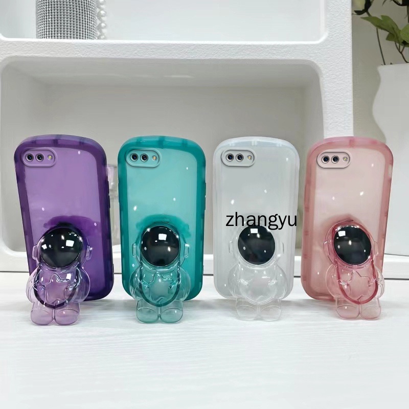 Casing Astronaut Realme c2 A1K Phone Case Transparent Lens Shockproof  Shockproof Soft Shell Protective Cover Smooth Cover New Astronaut Folding  Stand