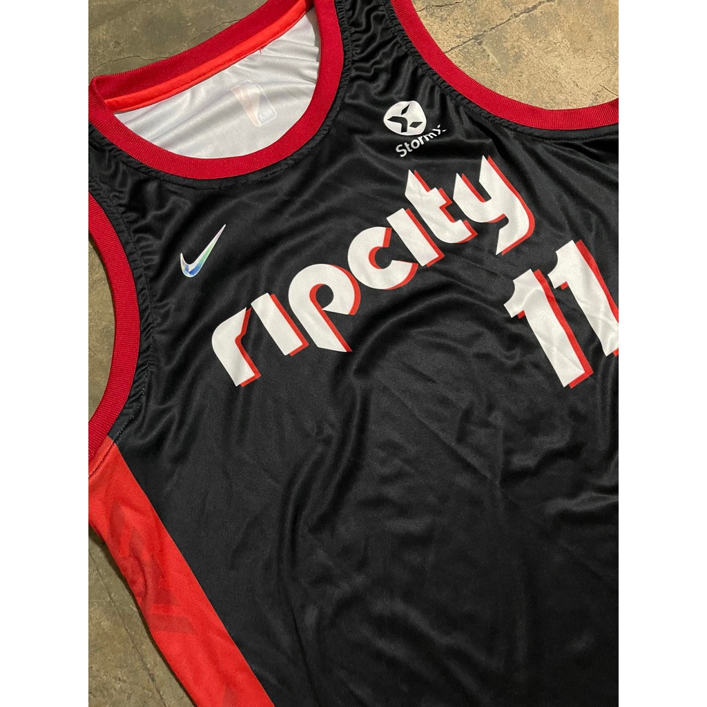 Damian lillard rip city sleeved jersey best sale