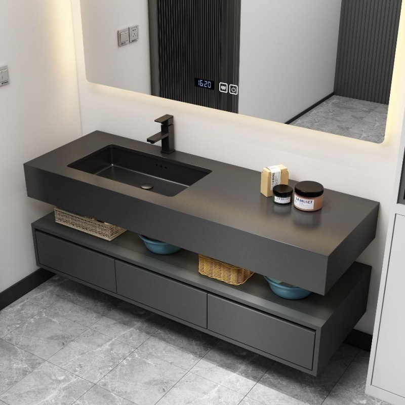 Stone Plate Bathroom Cabinet Combination Hotel Wash Basin Bathroom ...