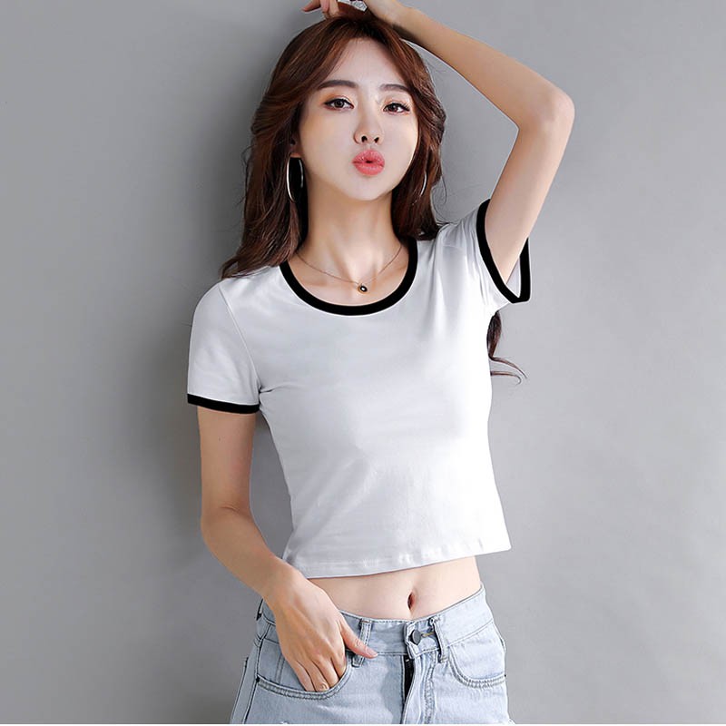  Cute Clothes For Women, Short Sleeve White Crop