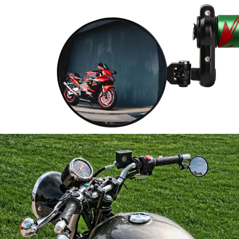 Universal Cafe Racer Motorcycle Handle Foldable Bar End Side Mirror ...
